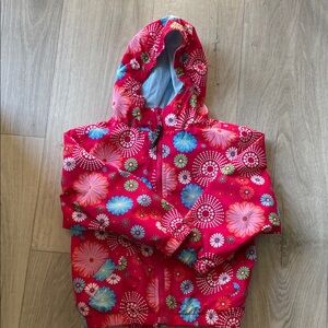 L.L. Bean Bright Pink Floral Kids' Hooded  lightweight Jacket